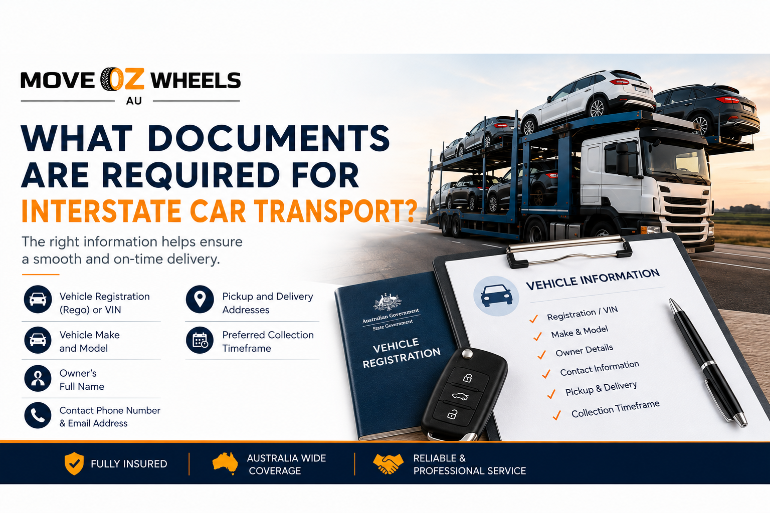 Documents Required for Interstate Car Transport Australia